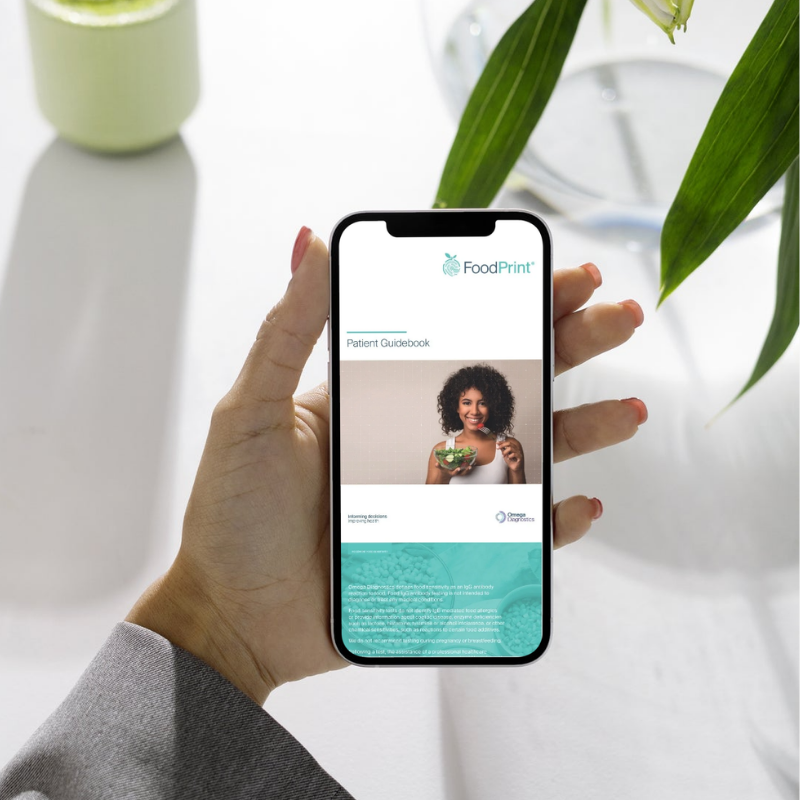 FoodPrint patient guidebook phone view